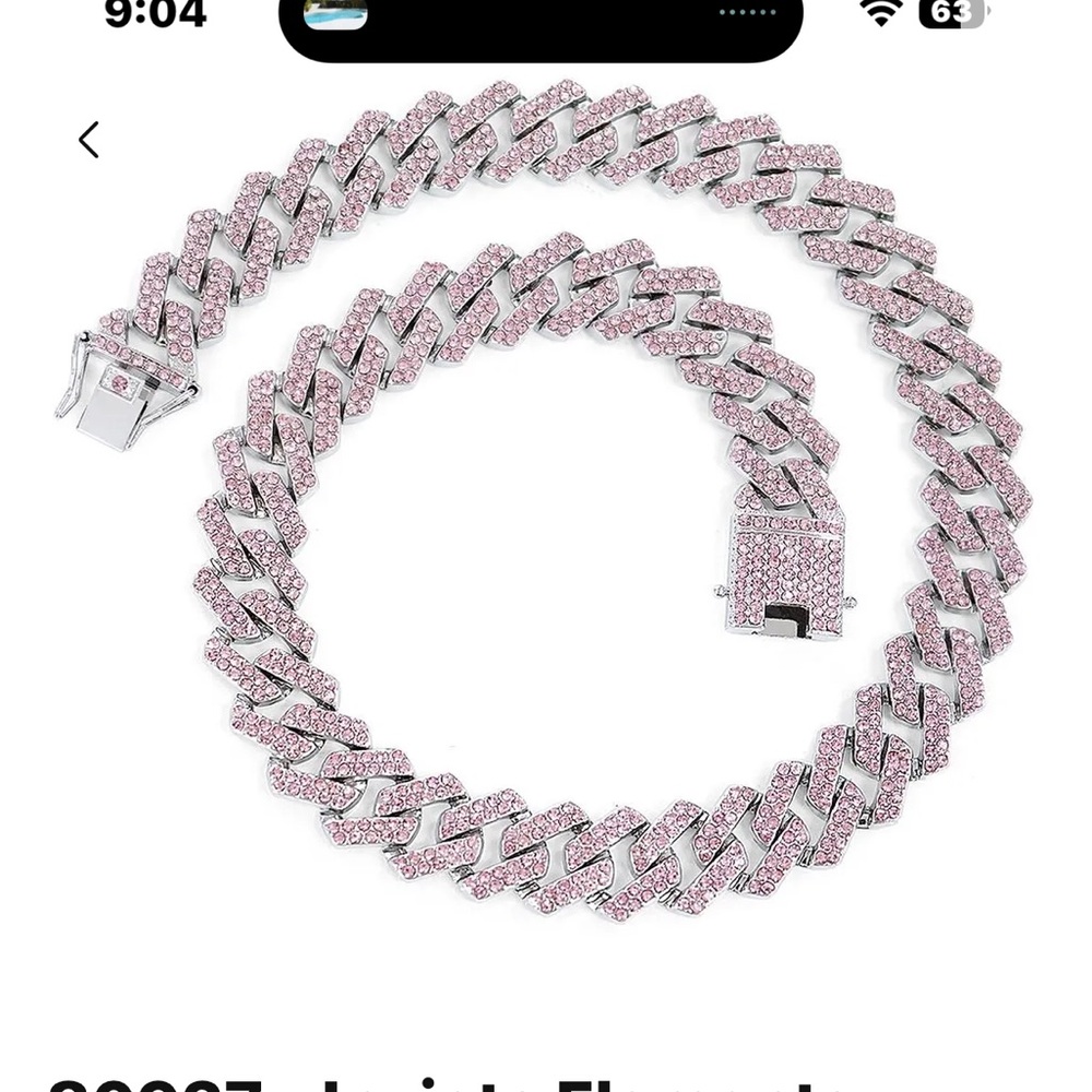 Invicta Pink and Silver Drip Chain Necklace